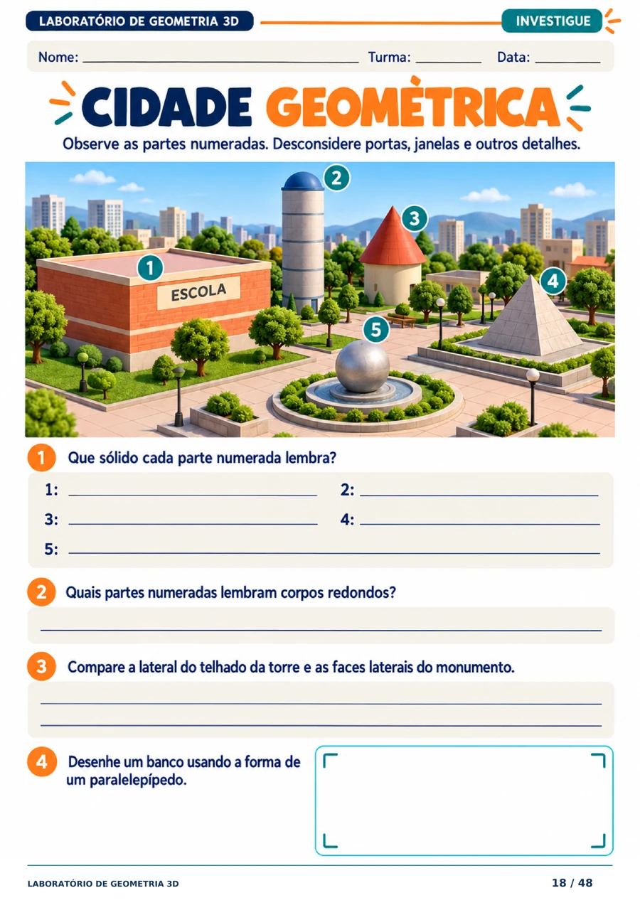 Atividade ilustrada Cidade Geométrica